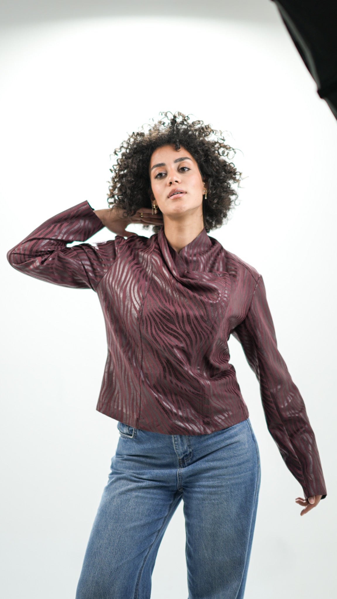 Leather zipper jacket