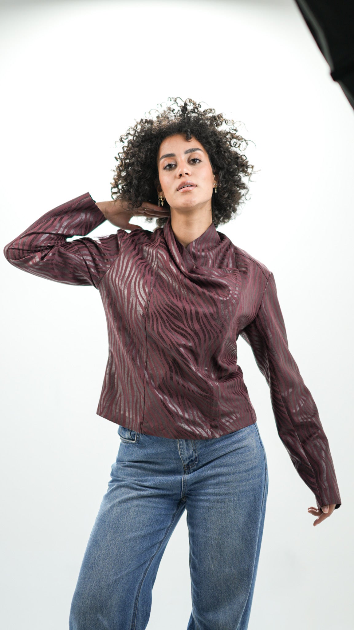 Leather zipper jacket