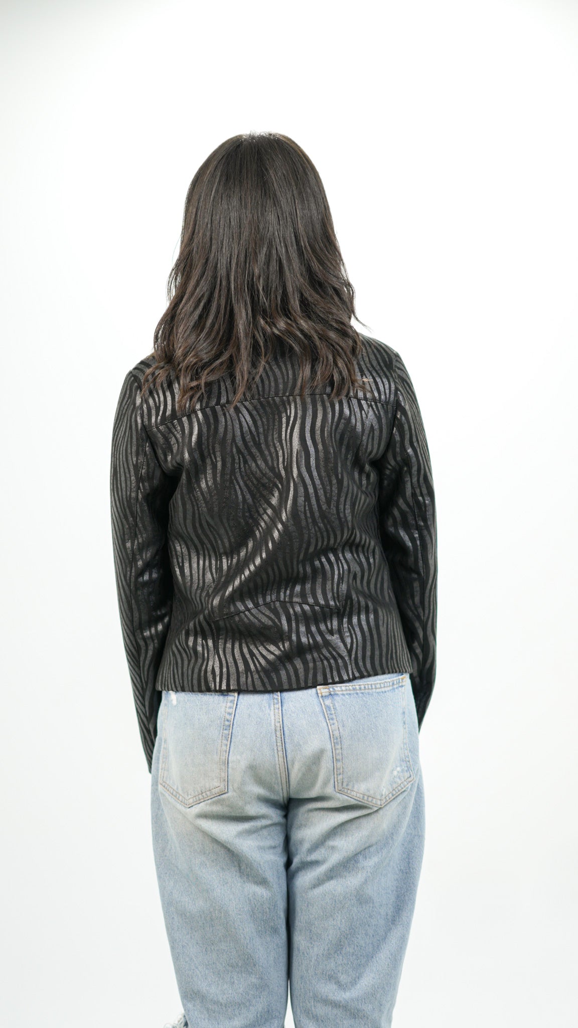 Leather zipper jacket