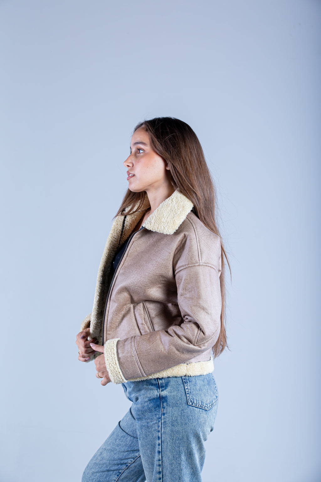 Leather Jacket with fur