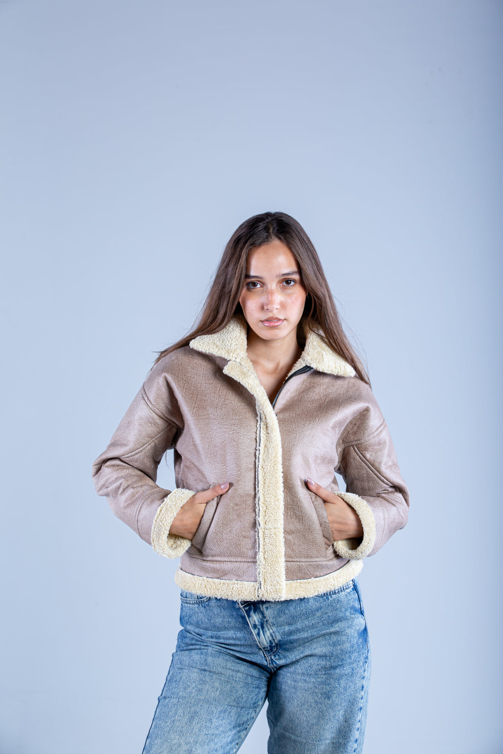 Leather Jacket with fur