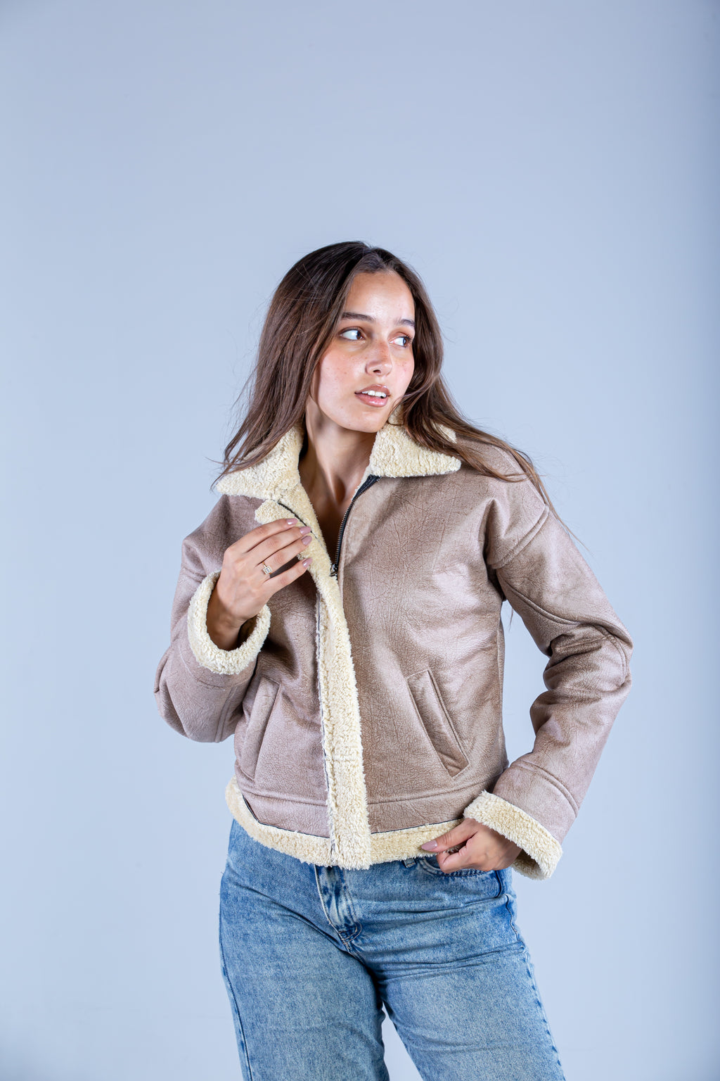 Leather Jacket with fur