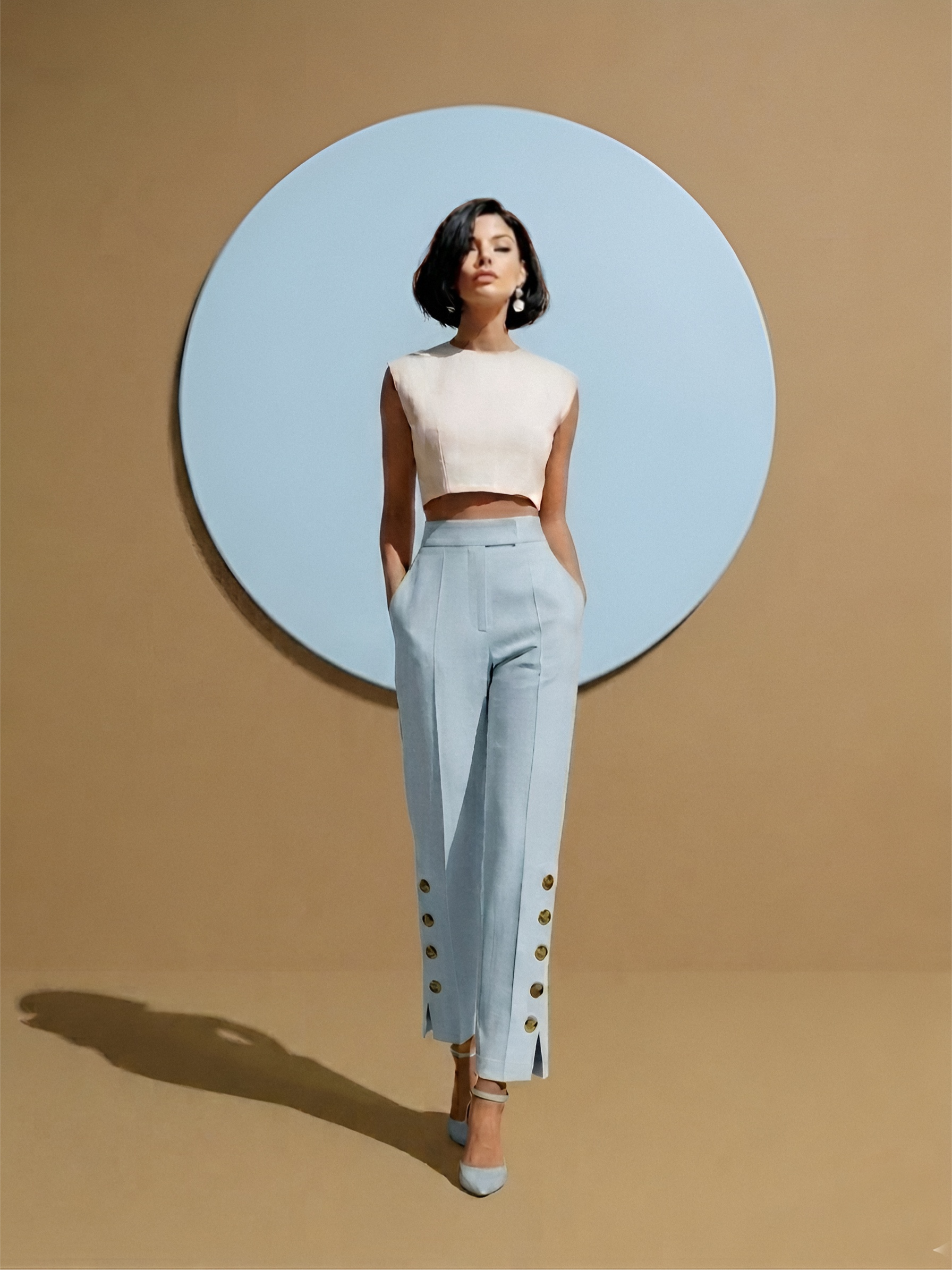 Tailored Side-Button Pant